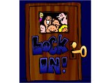 `Lock-in` with faces of smiling youth behind a locked door